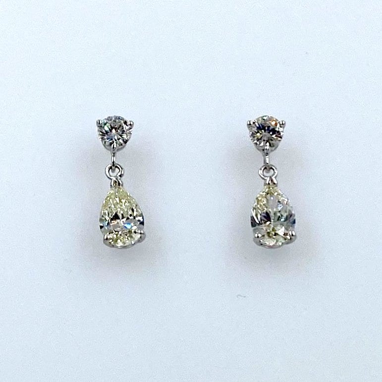 Round & Pear Shaped Diamond Earrings | Katz Jewelry Company New York City